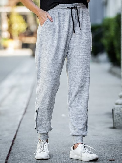 

Cotton Blends Pants, Gray, Pants