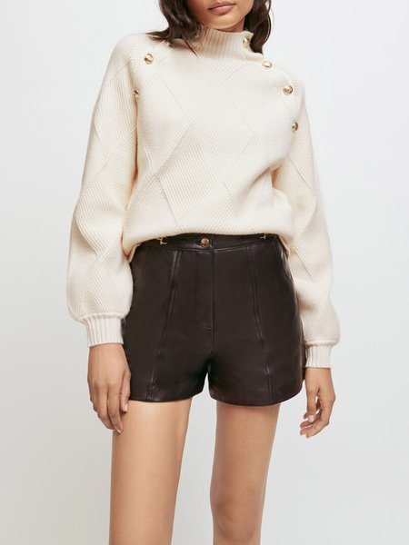 

Regular Fit Solid Casual Sweater, White, Pullovers