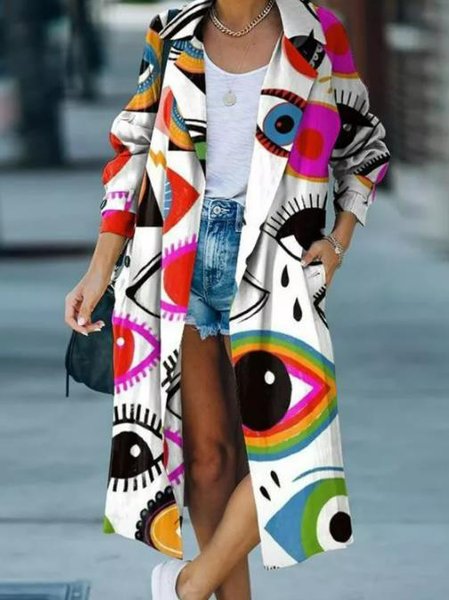 

Off Shoulder Vacation Outerwear, As picture, Coats & Jackets