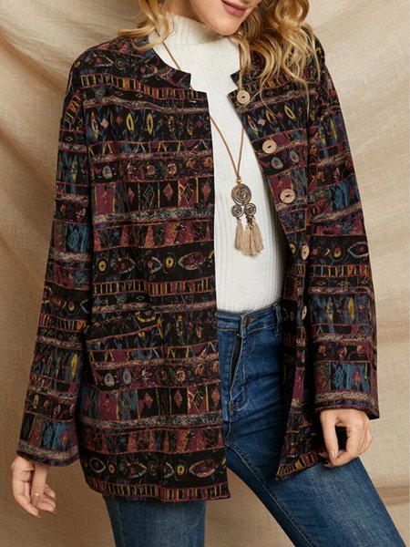 

Tribal Vintage Casual Cardigan, Multicolor, Cardigans