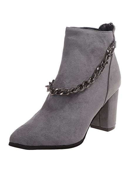 

Semplice Catena Cerniera Stivali, Grigio, Boots