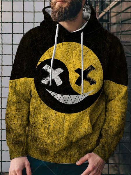 

Long Sleeve Casual Geometric Hooded Sweatshirt, Color1, Hoodies&Sweatshirts