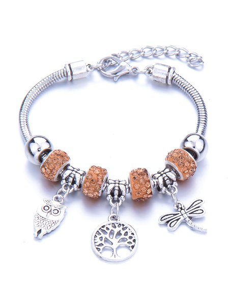 

Simple Tree Owl Dragonfly Crystal Bracelet, As picture, Bracelets