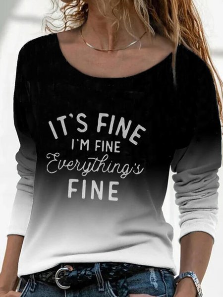 Loosen Off Shoulder Simple Shirts & Tops, Black, T-Shirts