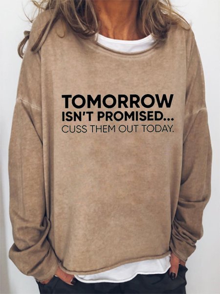 

Cuss Them Out Today Casual Off Shoulder Sweatshirt, Khaki, Hoodies&Sweatshirts