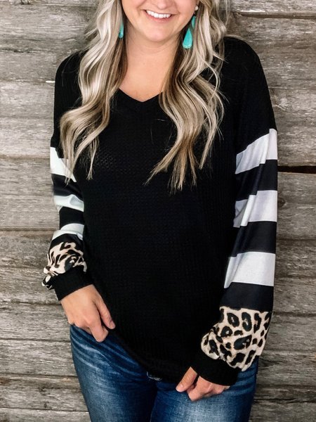 

Cotton Off Shoulder Basics Striped Shirts & Tops, Black, Tops