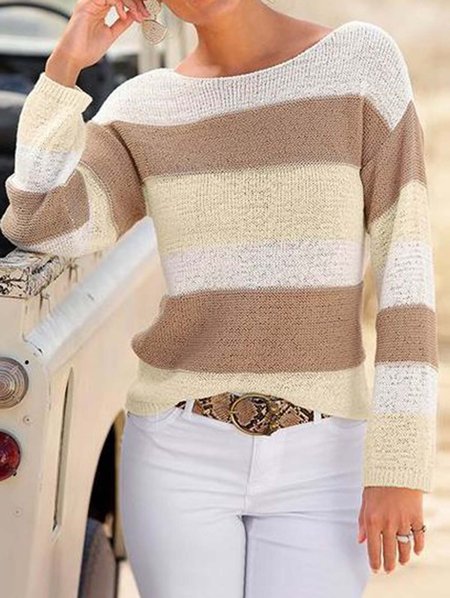 

Loosen Wool/Knitting Crew Neck Sweater, As picture, Sweaters & Cardigans