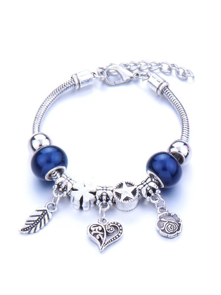 

Vintage Feather Rose Love Beaded Bracelet, As picture, Bracelets