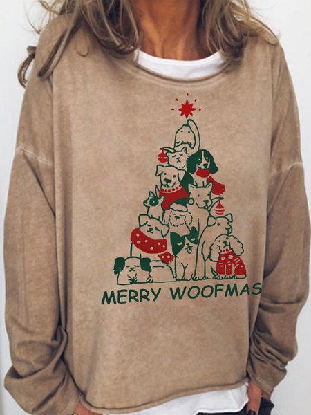 

Marry Woofmas Casual Sweatshirt, Light brown, Hoodies&Sweatshirts