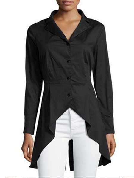 

Elegant Formal Long Sleeve Top, Black, Blouses and Shirts