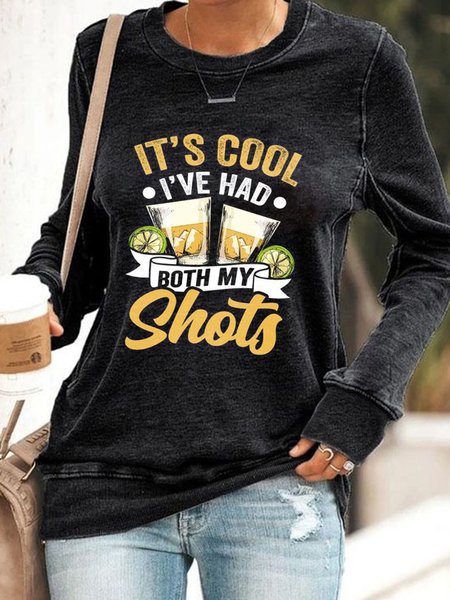 

Letter Printed Casual Sweatshirt, Black, Hoodies & Sweatshirts