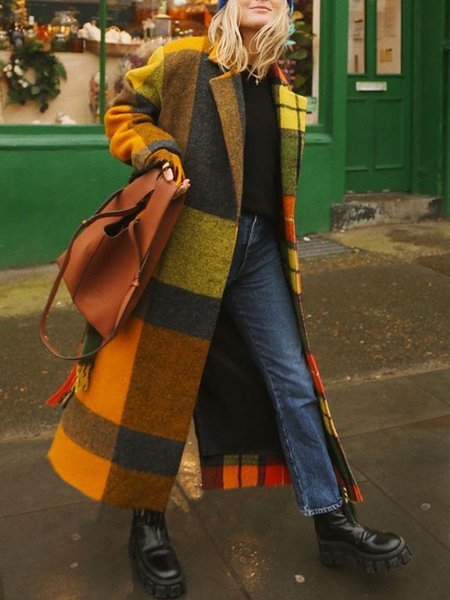 

Regolare In forma Geometrico Giubbotto, Multicolore, overcoat