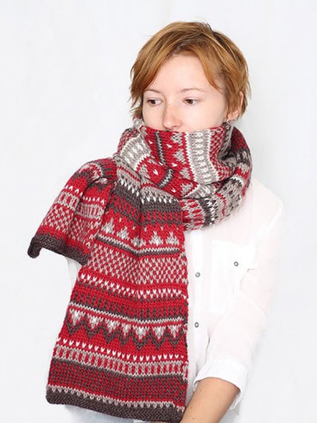 

Christmas Knitted Warm Scarf, As picture, Scarves&Gloves