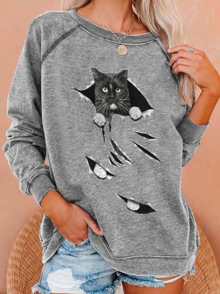 

Regular Fit Animal Sweatshirt, Gray, Hoodies & Sweatshirts