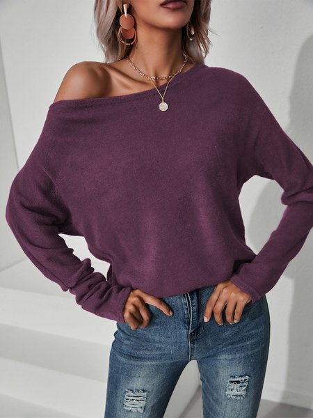 

Vintage Maniche Lunghe Top, Viola, Blouses & Shirts