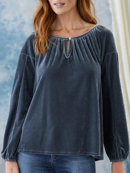 

Plain Shirts & Tops, Blue, Tops