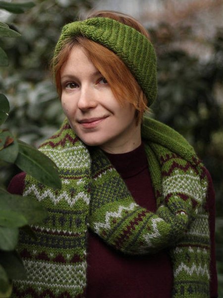 

Christmas Knitted Warm Scarf, As picture, Scarves
