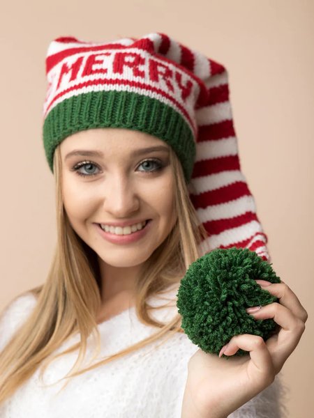 

Christmas Fur Ball Warm Hat, As picture, Hats