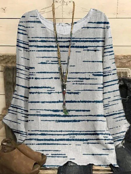 

Casual Striped Shirts & Tops, Gray, Blouses & Shirts