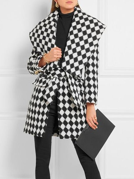 

Long Sleeve Lapel Elegant Outerwear, Black, Coats