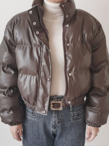 

Daily Solid Lapel Outerwear, Coffee, Coats