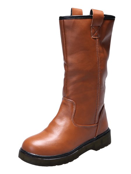 

Casual Plain Stitching Boots, As picture, Boots