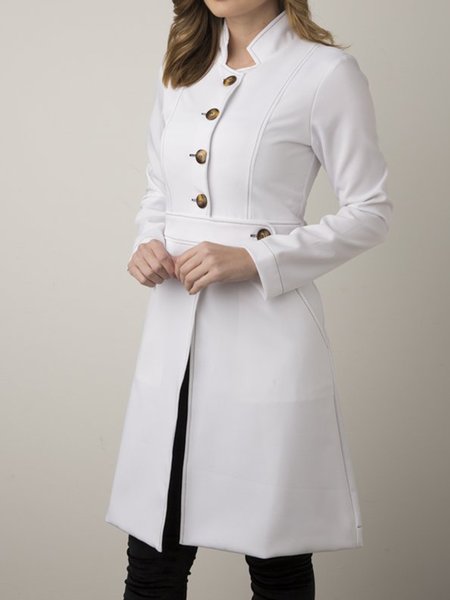 

Regular Fit Elegant Long sleeve Outerwear, White, Coats