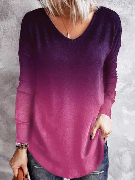 

Casuale Maniche Lunghe Scollo a V Superiore, Come immagine, Blouses & Shirts