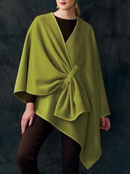 

Solid Loosen Elegant Top, Green, Tops