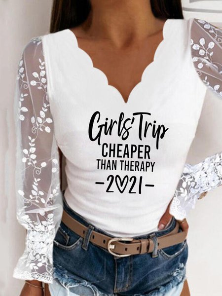 

Sexy Casual Letters Printed Skinny Shirts & Tops, White, Tops