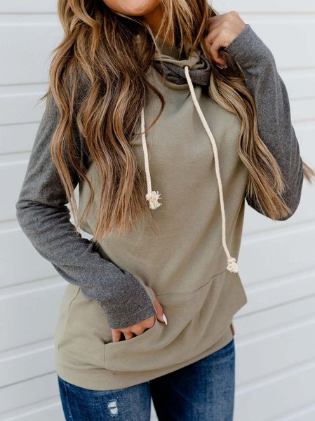 

Loosen Casual Cotton Sweatshirt, Deep green, Hoodies & Sweatshirts
