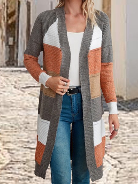 

Casual,Holiday,Lady Casual Loosen Outerwear, Multicolor, Cardigans
