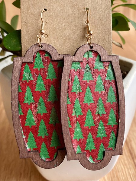 

Albero di Natale Legna Cucitura Orecchini, Come immagine, Earring