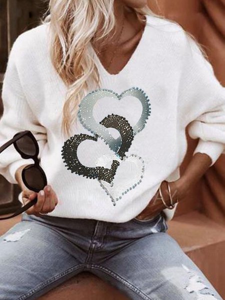 

Cotton Off Shoulder Casual Sweater, White, Knitwear & Sweaters