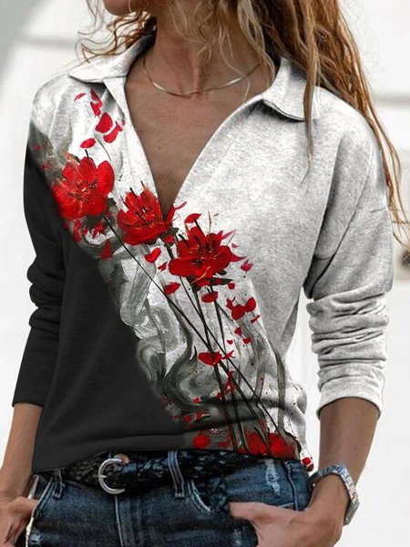 

Casual Regular Fit Floral Shirts & Tops, White, Tees & T-shirts
