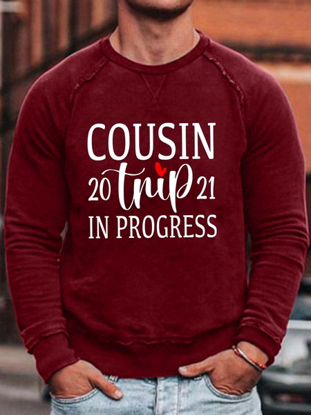 

Cousin Trip In Progress 2021 Round Neck Sweatshirt, Red, Hoodies&Sweatshirts