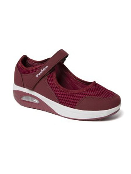 

Simple Mesh Stitching Sneakers, Wine red, Sneakers