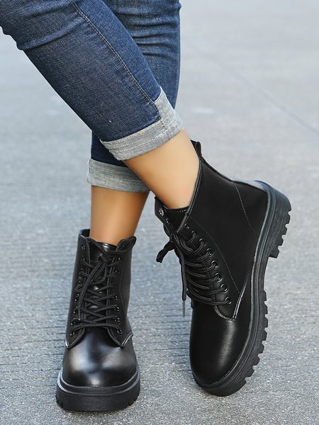 

Simple Plain Martin Boots, As picture, Boots