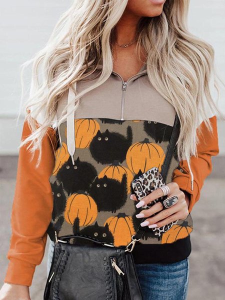 Animal Sweatshirt, Orange, Hoodies & Sweatshirts