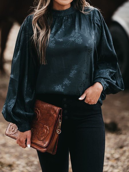 

Floral Shirts & Tops, Dark blue, Tops