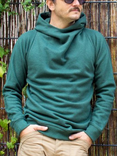 

Hooded Long Sleeve Cotton Sweatshirt, As picture, Hoodies&Sweatshirts