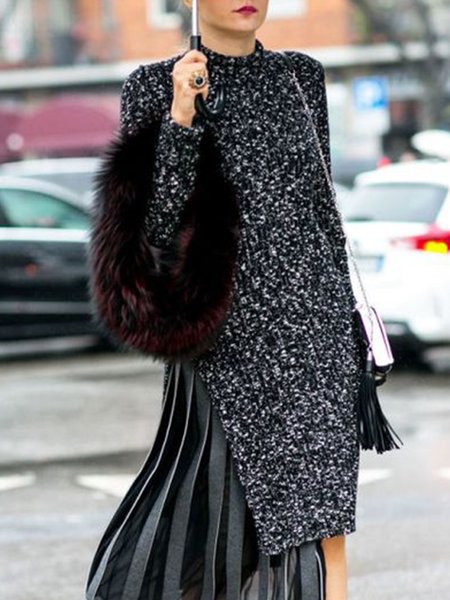 

Lady Regular Fit Long Sleeve Sweater, Black, Pullovers