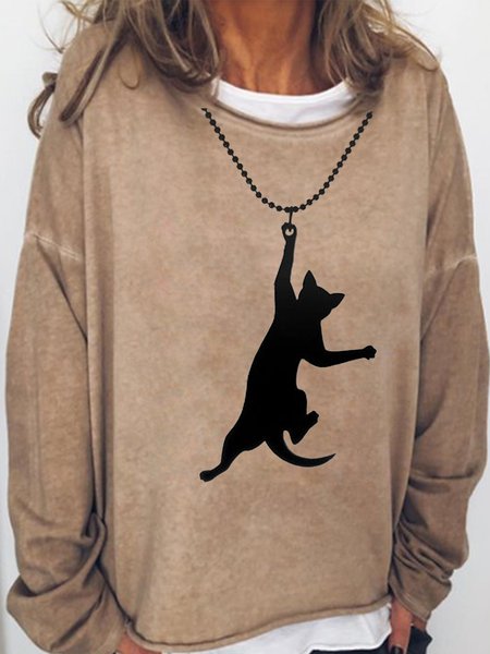 

Funny Cat Casual Sweatshirts, Light brown, Hoodies&Sweatshirts