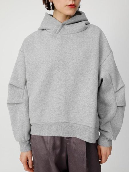 

Long Sleeve Plain Hooded Sweatshirt, Gray, Hoodies and Sweatshirts