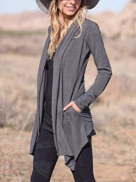 

Casuale Maniche Lunghe taglia grande Top Cardigan, Grigio, Cardigans