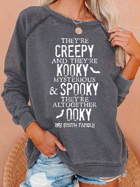 

They Are Creepy Women's Crew Neck Sweatshirt, Gray, Hoodies&Sweatshirts
