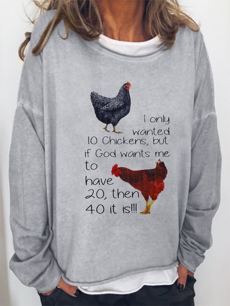 

I Only Wanted 10 Chickens Sweatshirts, Gray, Hoodies&Sweatshirts