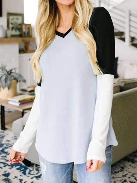 

Color Block Casual Shirts & Tops, White, Tunics