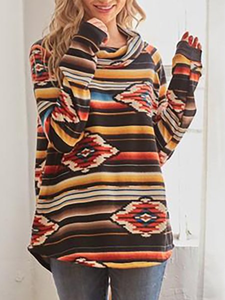 

Pastoral Shirt Sleeve Loosen Cotton Shirts & Tops, Multicolor, Tops