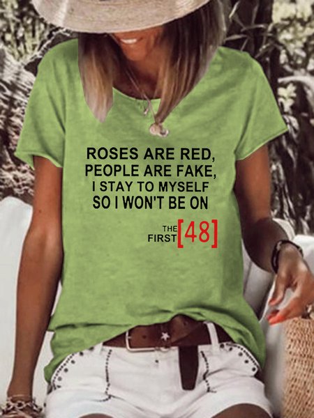 

Rose Are Red Graphic Shirts & Tops, Green, T-shirts